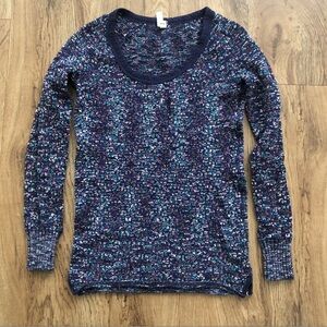 We The Free Navy and Purple Knit Sweater